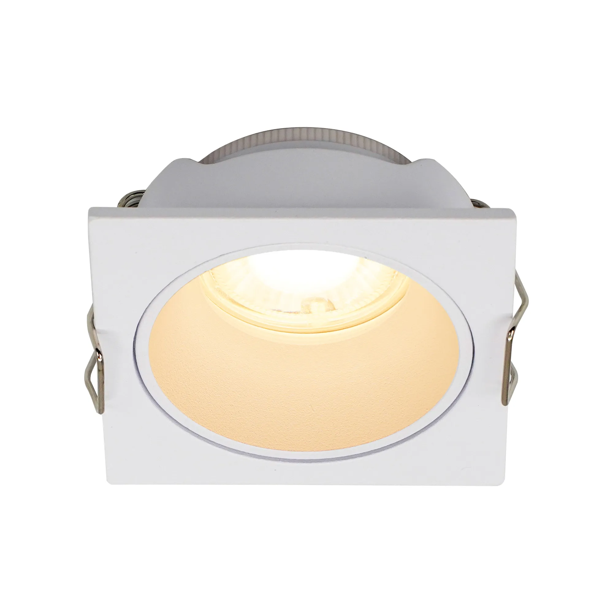 M9168  Antilla Recessed Downlight Square, 1 x GU10 Mini (Max 12W), Cut Out: 50 x 50mm, Matt White